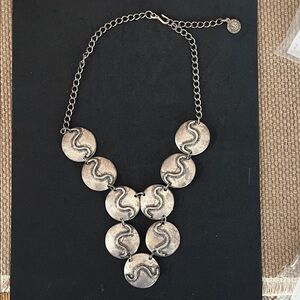 Silver-Tone Statement Disc Necklace - Women Jewelry